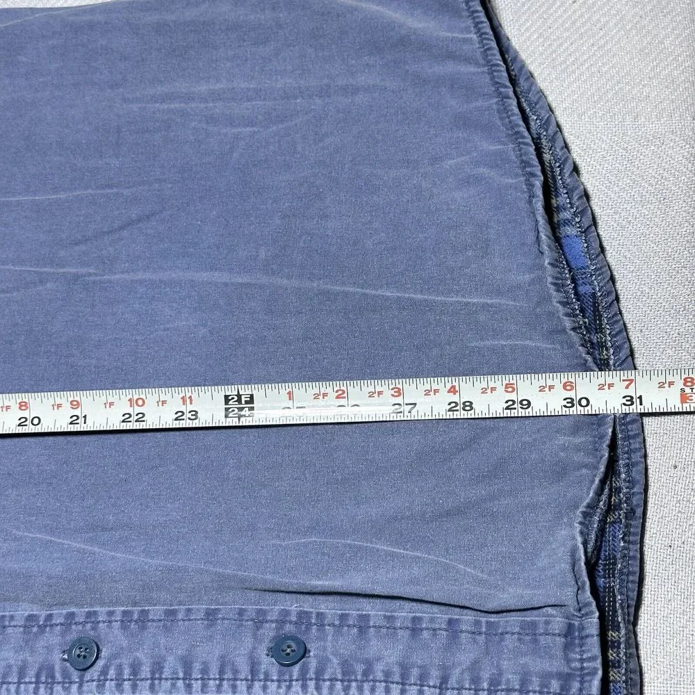 Work‎ n' Sport Blue Gray Denim Flannel Lined Workwear Button Shirt 2XL Lot of 2
